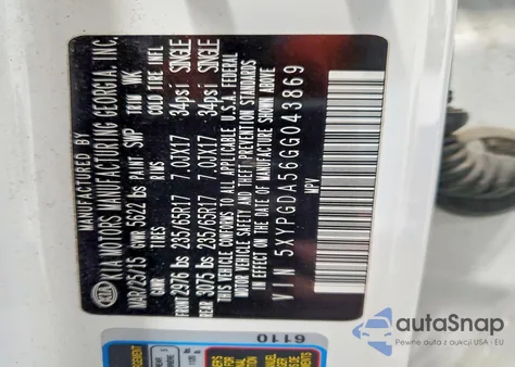 2016 Kia Sorento Lx z USA, uszkodzony, nr VIN 5XYPGDA56GG043869